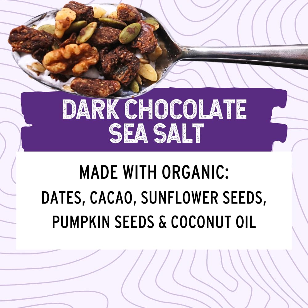 Wildway Keto Granola | Dark Chocolate Sea Salt | Grain-Free Certified Gluten-Free Cereal | Vegan, Low Carb | No Sugar Added | Pa
