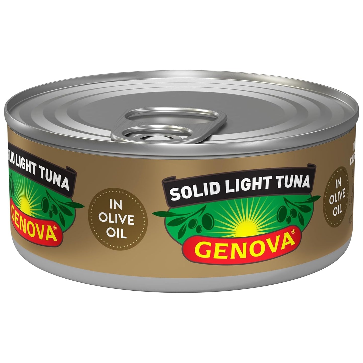 Genova Solid Light Tuna In Olive Oil, 5 Ounce Cans (Pack Of 12), Wild Caught Canned Tuna