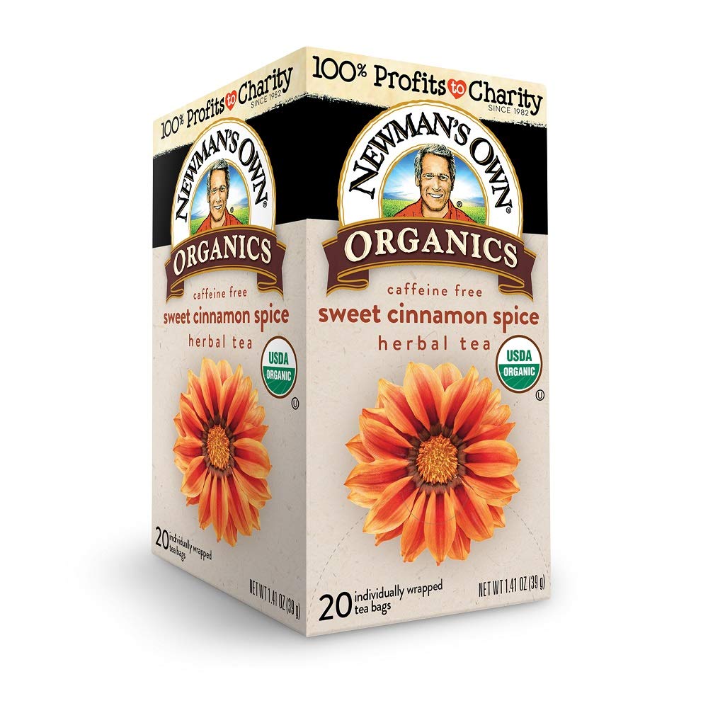 Newman s Own Organics Sweet Cinnamon Spice Herbal Tea, USDA Certified Organic and Kosher, Invigorating & Aromatic Herbal Tea Bl