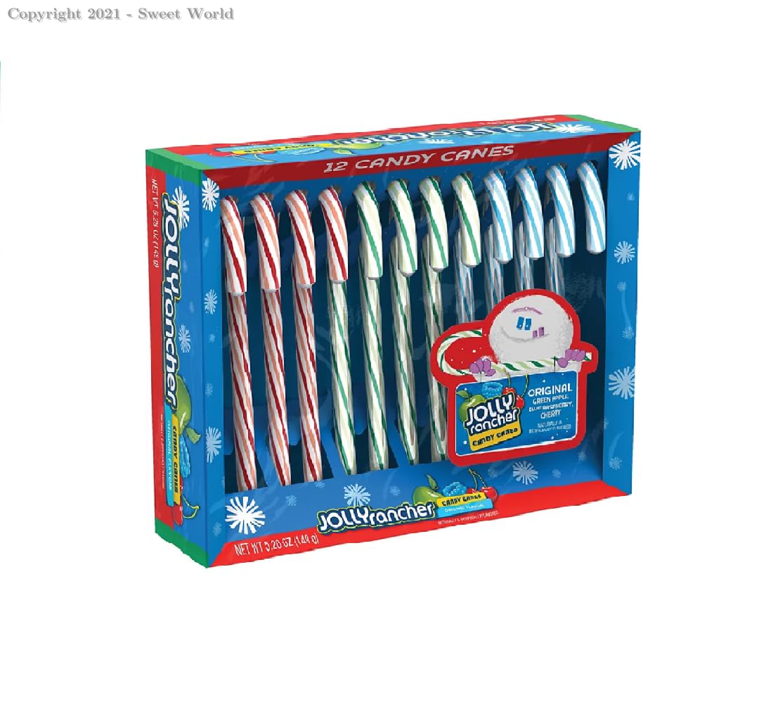 Jolly Rancher Assorted Candy Canes - Box Of 12