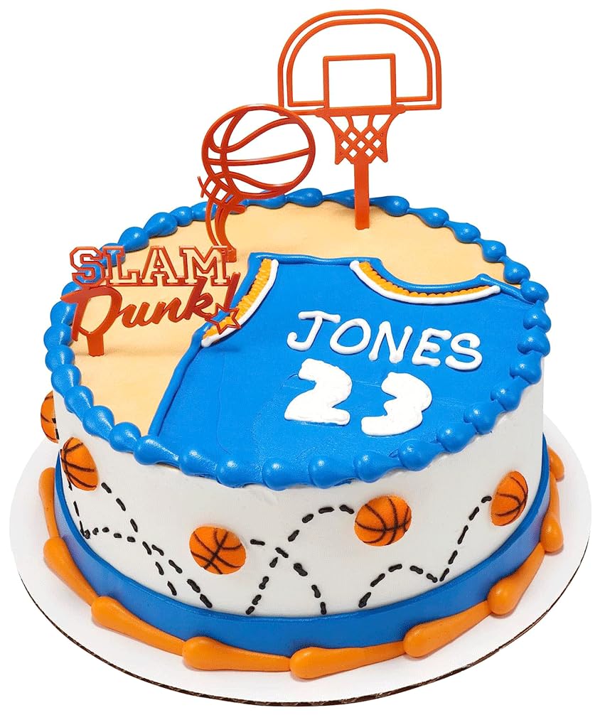 24 Pc - Sport Theme Edible Sugar Cake Cupcake Cookie Toppers Decorations (Basketball)
