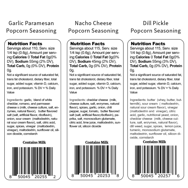 Smash Seasonings Popcorn Seasoning Variety Pack, 6 Flavors, 18 Ounce Set