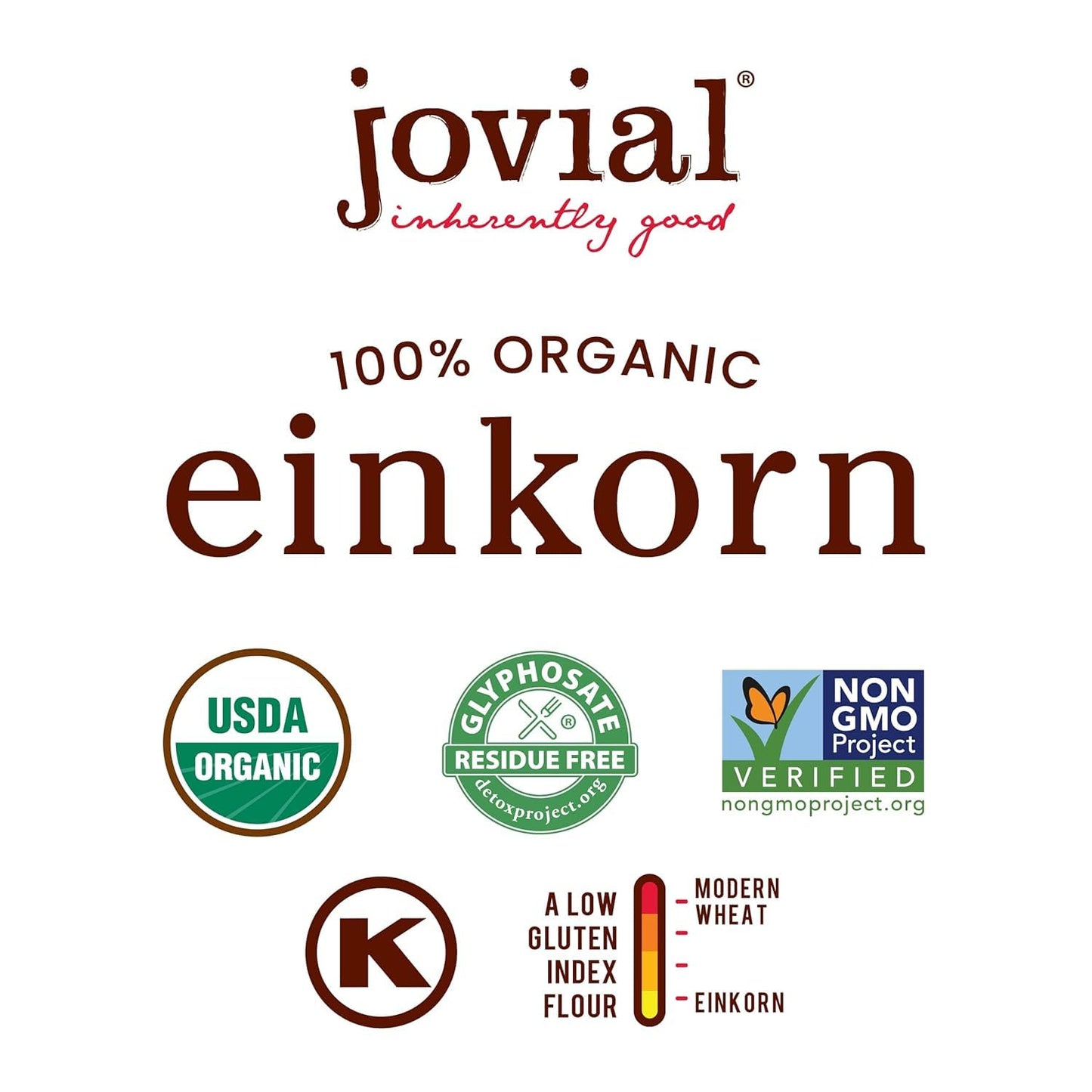 Jovial 100% Organic Einkorn All Purpose Flour - Baking Flour, High Protein, USDA Certified Organic, Unbleached Flour, Product of