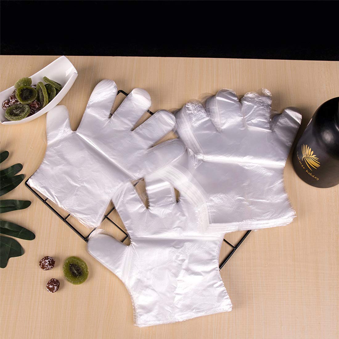 Hlin 1500 Pcs Plastic Gloves Disposable - Food Prep Gloves Disposable Gloves Transparent For Food Service, Cleaning, One Size Fi
