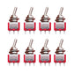 Mxuteuk 8Pcs Mts-103 3 Terminal 3 Position Spdt Mini Miniature Toggle Switch Car Dash Dashboard Onoffon 5A 125V 2A 250V