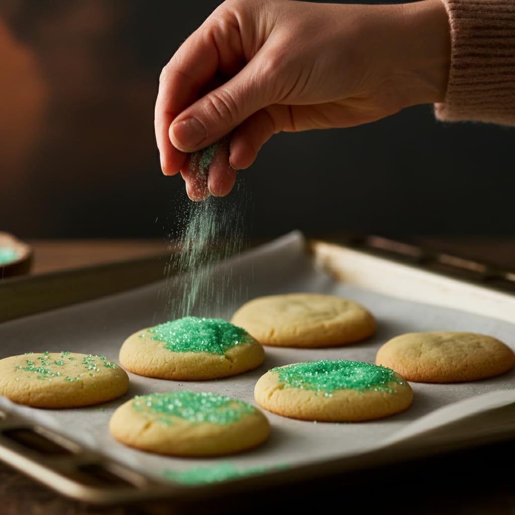 Bakerpan Green Sanding Sugar For Baking & Cookie Decorating - 5 Ounce Edible Green Sugar Sprinkles For Cookies, Cakes, Cocktails