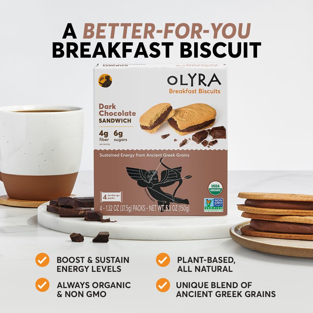 Olyra Variety Pack Sandwich Breakfast Biscuits, Healthy Snacks for Adults and Kids, Low Sugar, Organic Cookies, Office Snacks, U