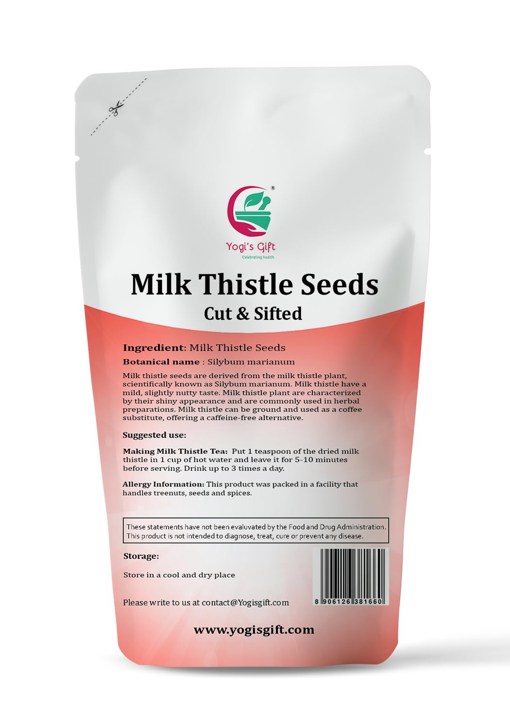 Milk Thistle Tea (Seeds) 4Oz | Promotes Liver Health | Loose Bulk Bag | By Yogis Gift®
