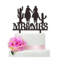 TzTwodcaz Cowboy and Cowgirl Wedding Cake Topper - Acrylic, Black, Funny West Theme, Mr and Mrs Decorations