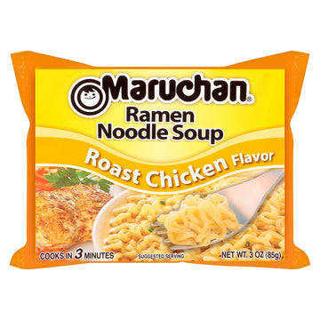 Maruchan Ramen Roast Chicken, Instant Ramen Noodles, Ready To Eat Meals, 3 Oz, 24 Count