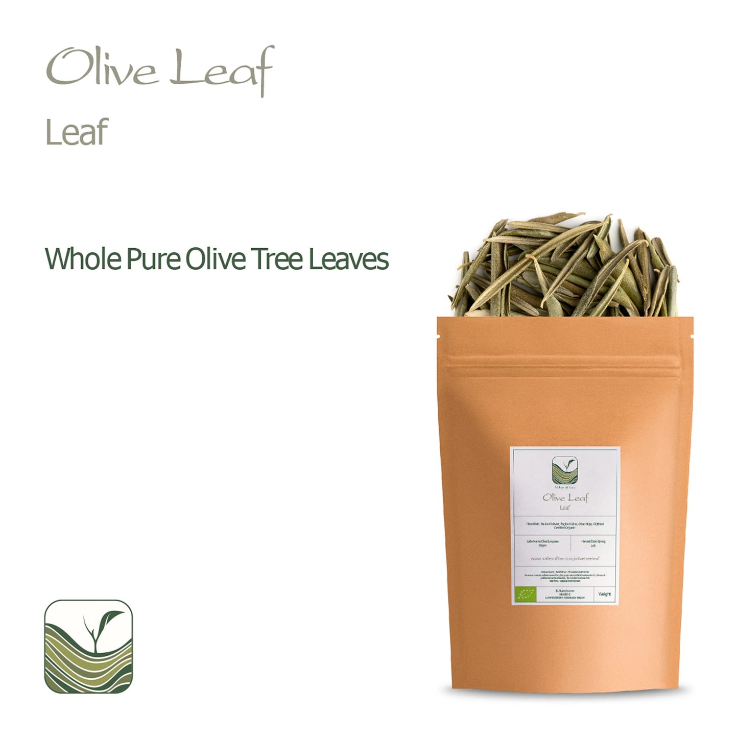 Valley of Tea Organic Olive Leaf Tea - Dried Loose Leaves - 1 Count