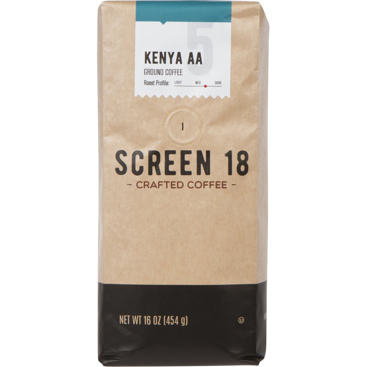 SCREEN 18 CRAFTED COFFEE Specialty Grade Kenya AA Ground Coffee, Medium Dark Roast, 1 LB