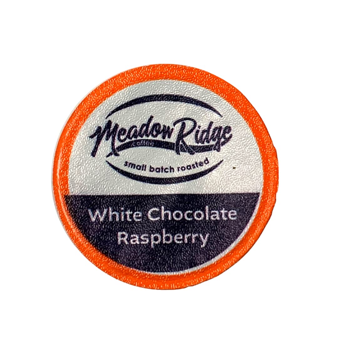 Meadow Ridge Coffee Single Serve Cups - 100% Arabica Coffee (For K-Cup Beverage Makers) Low Acid (White Chocolate Raspberry  24 Count)