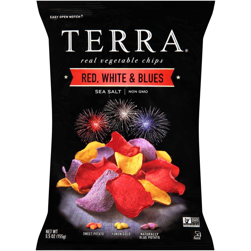 Terra Vegetable Chips, Red, White & Blues, Sea Salt , 5.5 Oz
