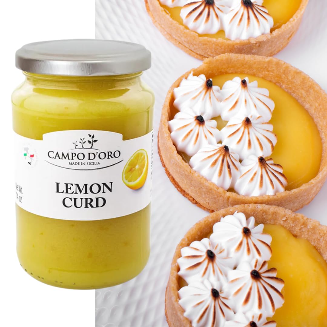Lemon Curd, 13.8 Oz (390G), Made With Sicilian Lemons In Italy, Citrus Lemon Custard Made With Fresh Lemon, Eggs And Butter, Des