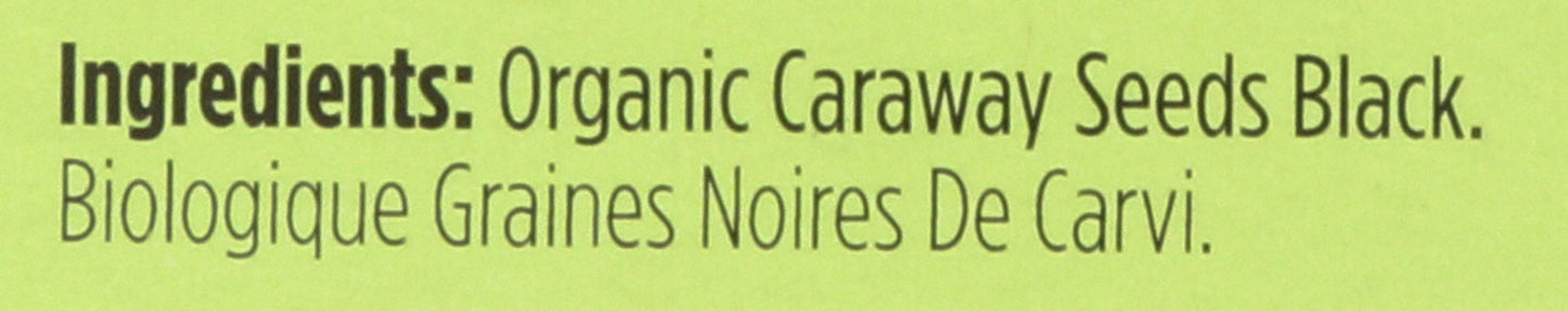Spicely Organic Caraway Seeds Black (Nigella, Black Cumin) Whole 0.35 Ounce Ecobox Certified Gluten Free