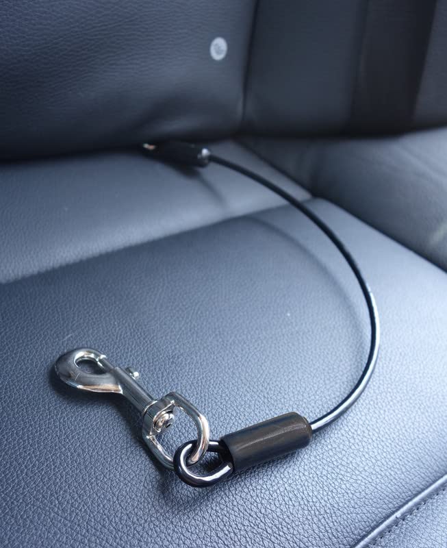 Leash Boss Dog Car Seat Belt Restraint - No-Chew Heavy Duty Car Seatbelt For Pets - 5 Sizes - Coated Steel Rope To Prevent Chewi