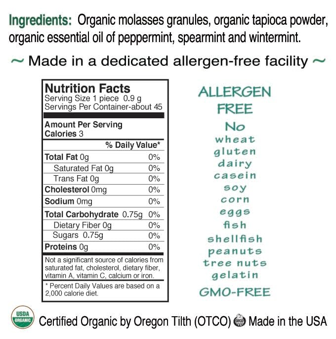 St. Claires Organic Breath Mints, (Merrymints, 1.5 Ounce Tin, Pack Of 6) | Gluten-Free, Vegan, Gmo-Free, Plant-Based, Allergen-Free | Made In Our Allergen-Free Facility