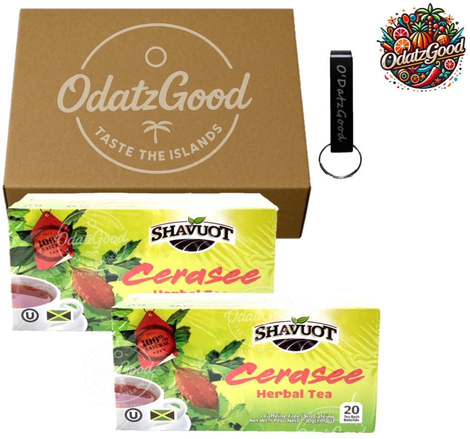 Shavuot Jamaican Cerasee Tea - 20 Tea Bags, Pack of 2, Herbal Tea, Caffeine-Free, Authentic Jamaican Flavor
