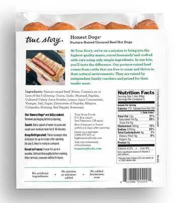 Fork In The Road Foods, Honest Dogs, 12 Ounce