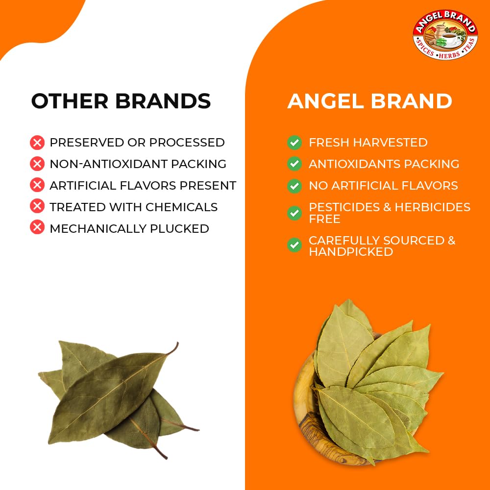 Angel Brand Bay Leaves - Whole Dried, 0.25Oz Pouch, Pack Of 3 - Laurel Leaves For Cooking, Teas, Stews & Savory Dishes