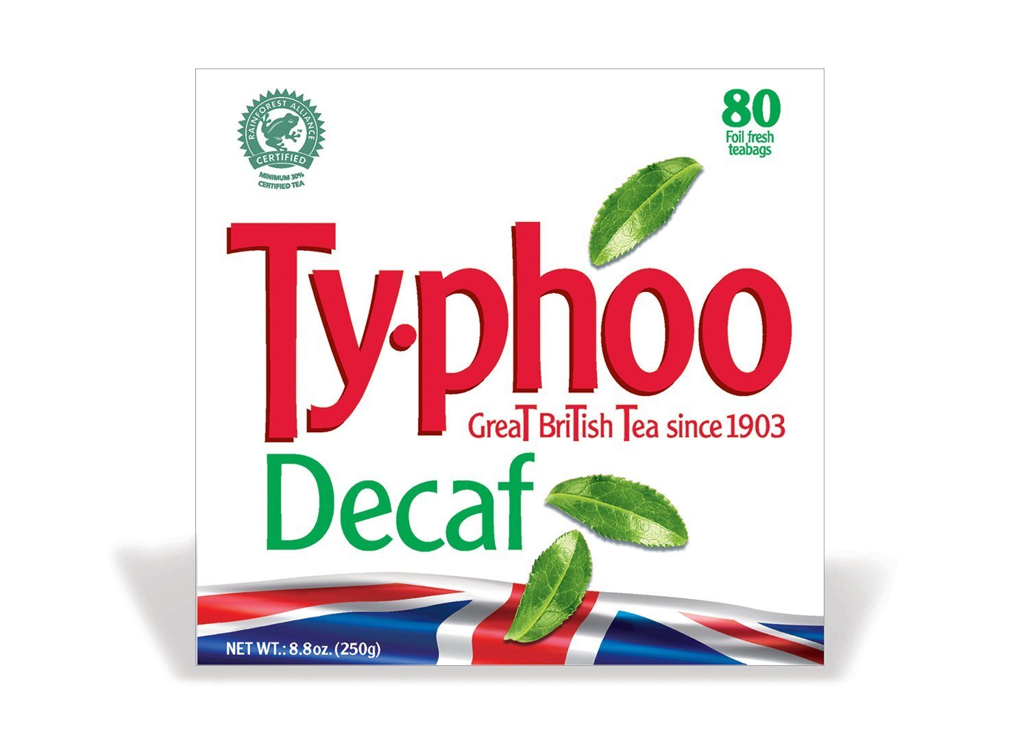 TY.PHOO Decaf Tea Teabags, 80 Count (Pack of 6), White Box, Model SYNCHKG036779
