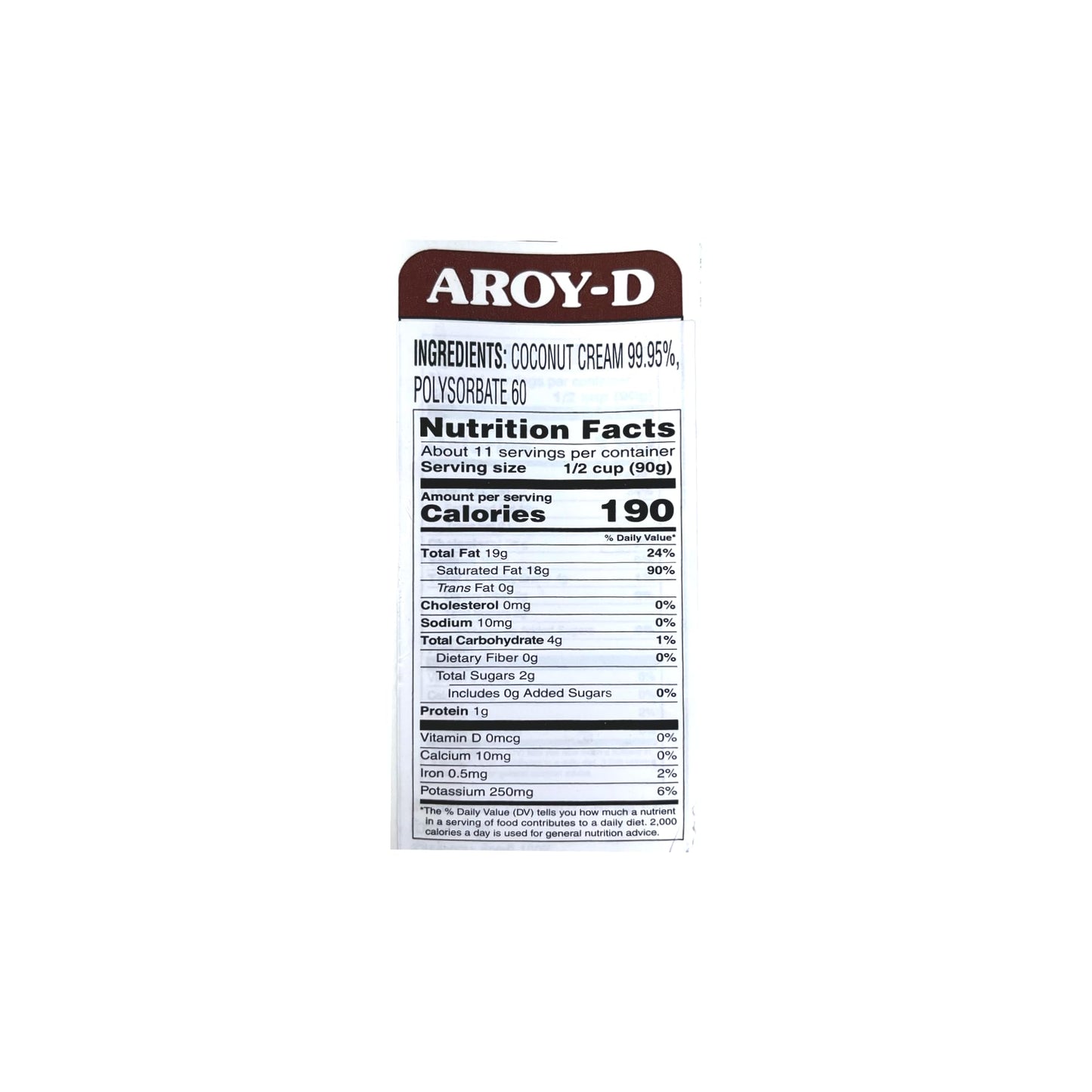 Aroy-D 100% Pure Coconut Cream, 33.8 Oz (3-Pack)