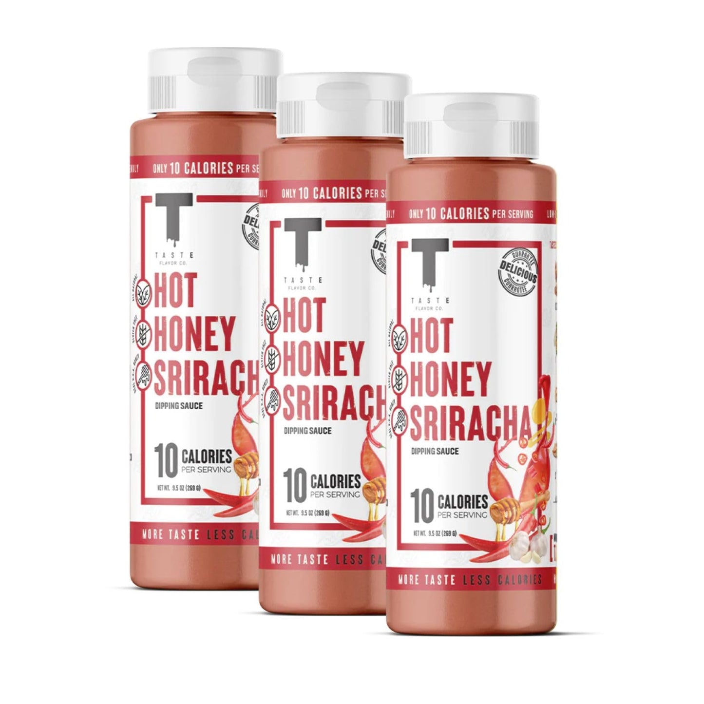 Taste Flavor Co. Grilling, Dipping Sauce and Marinade, Great Tasting, Low-Calorie Sauces, Keto Friendly, No Oils (3 Pack, Hot Ho