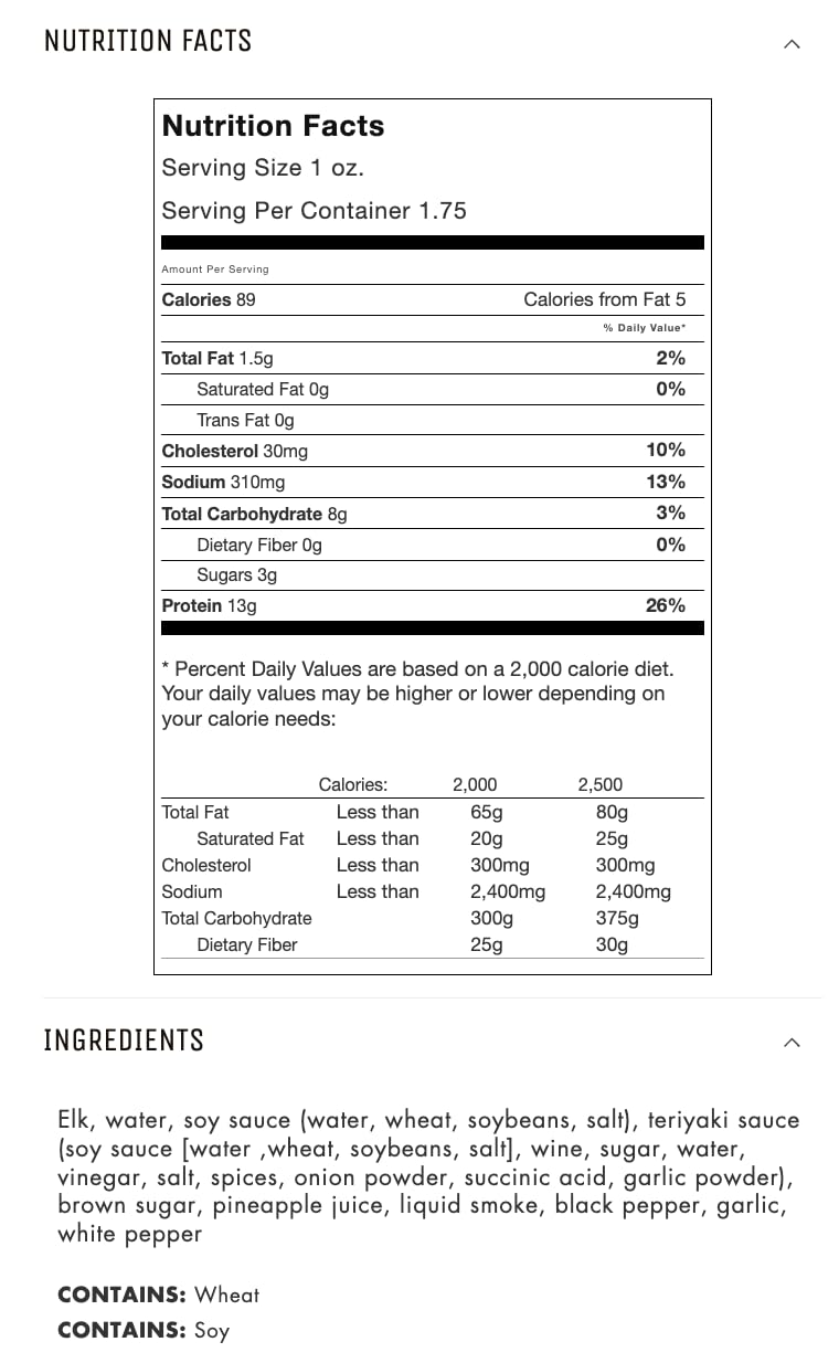 Jerky.com Original Elk Jerky 3-Pack - High-Protein, Low-Fat, Gluten-Free - 1.75oz (Pack of 3)