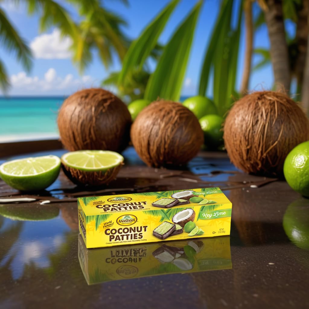 Chocolate Coconut Patties, Anastasia, Oh Asis! Key Lime Patties - Pina Colada Chocolate-Covered Coconut Treats (Pack of 2) - Per
