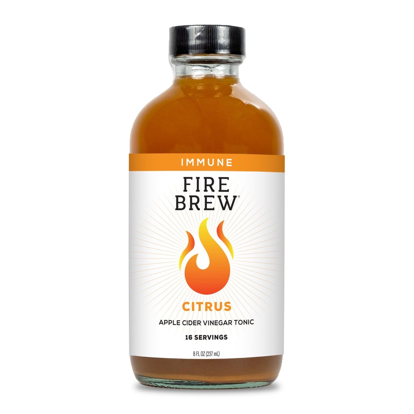 Fire Brew Immune Tonic - Citrus Apple Cider Vinegar, 8 Fl Oz, Organic Ingredients