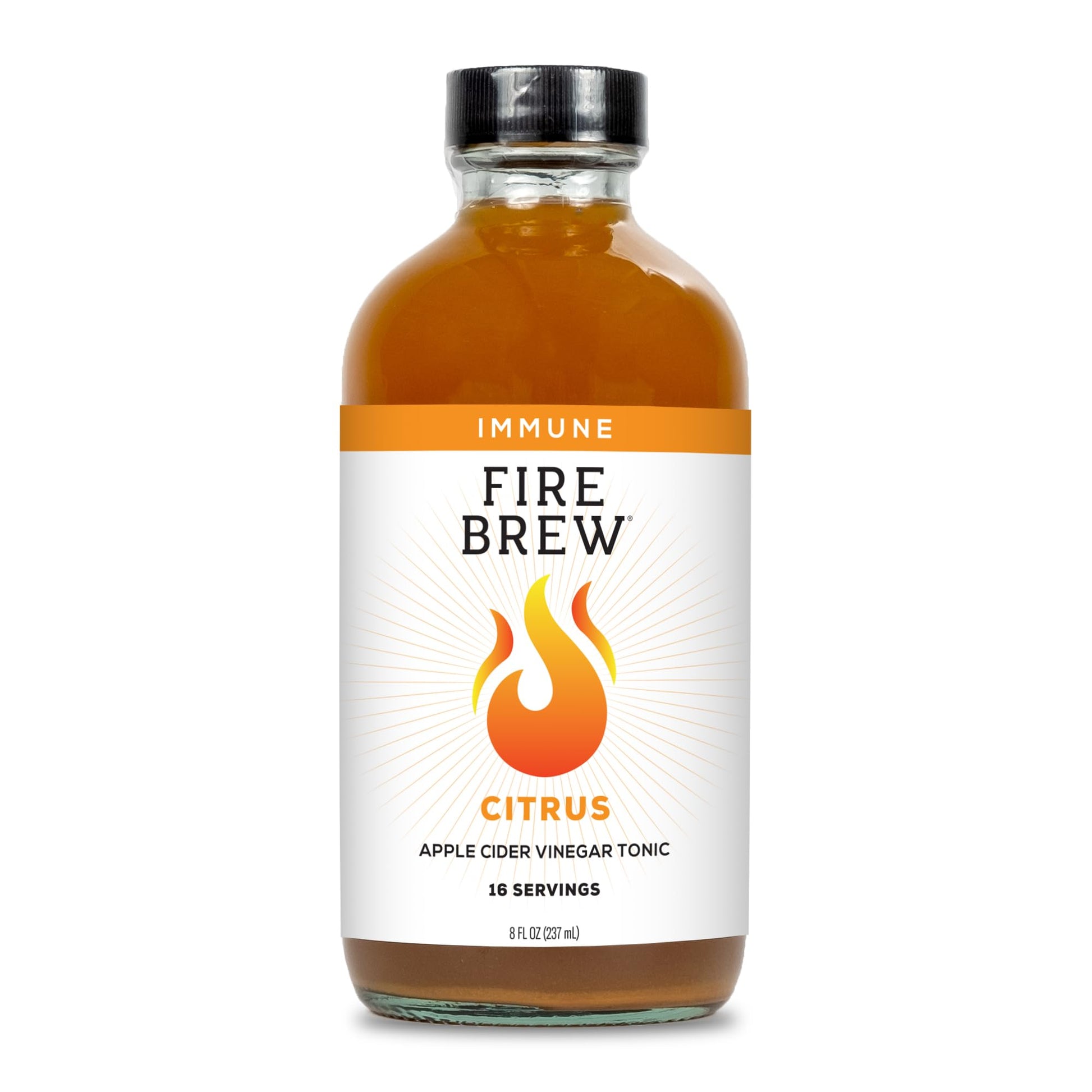 Fire Brew Immune Tonic - Citrus Apple Cider Vinegar, 8 Fl Oz, Organic Ingredients