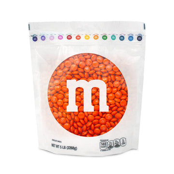 M&Ms Orange Milk Chocolate Candy, 5Lbs Of M&M'S In Resealable Pack For Candy Bars, Halloween Trick Or Treat Favors, Birthday Par