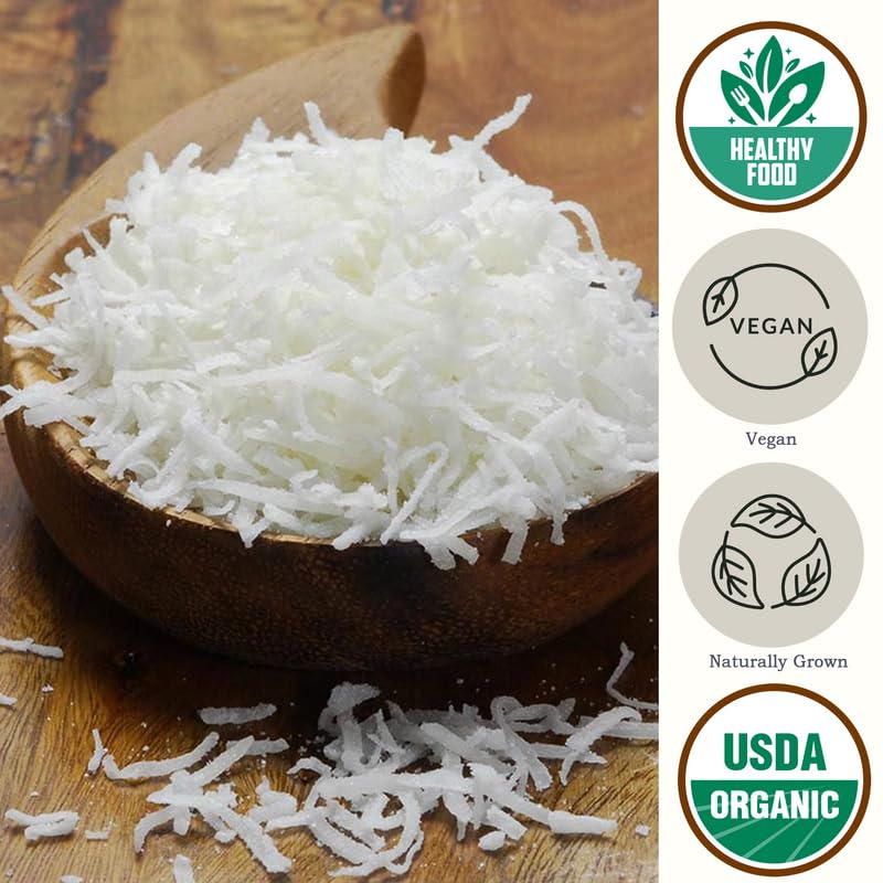 Be Still Farms Organic Shredded Coconut Unsweetened (2.8 lb) - Medium Grated Desiccated Coconut Flakes - | Not Toasted | Non-GMO