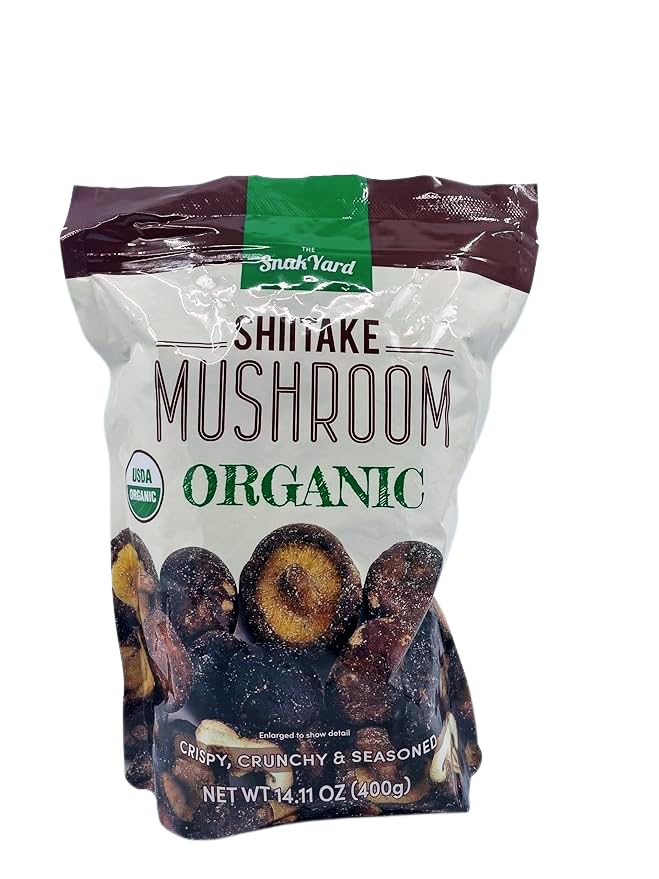 The Snak Yard Shiitake Mushroom Organic Crisps, Resealable Bag, 14.11 Ounces