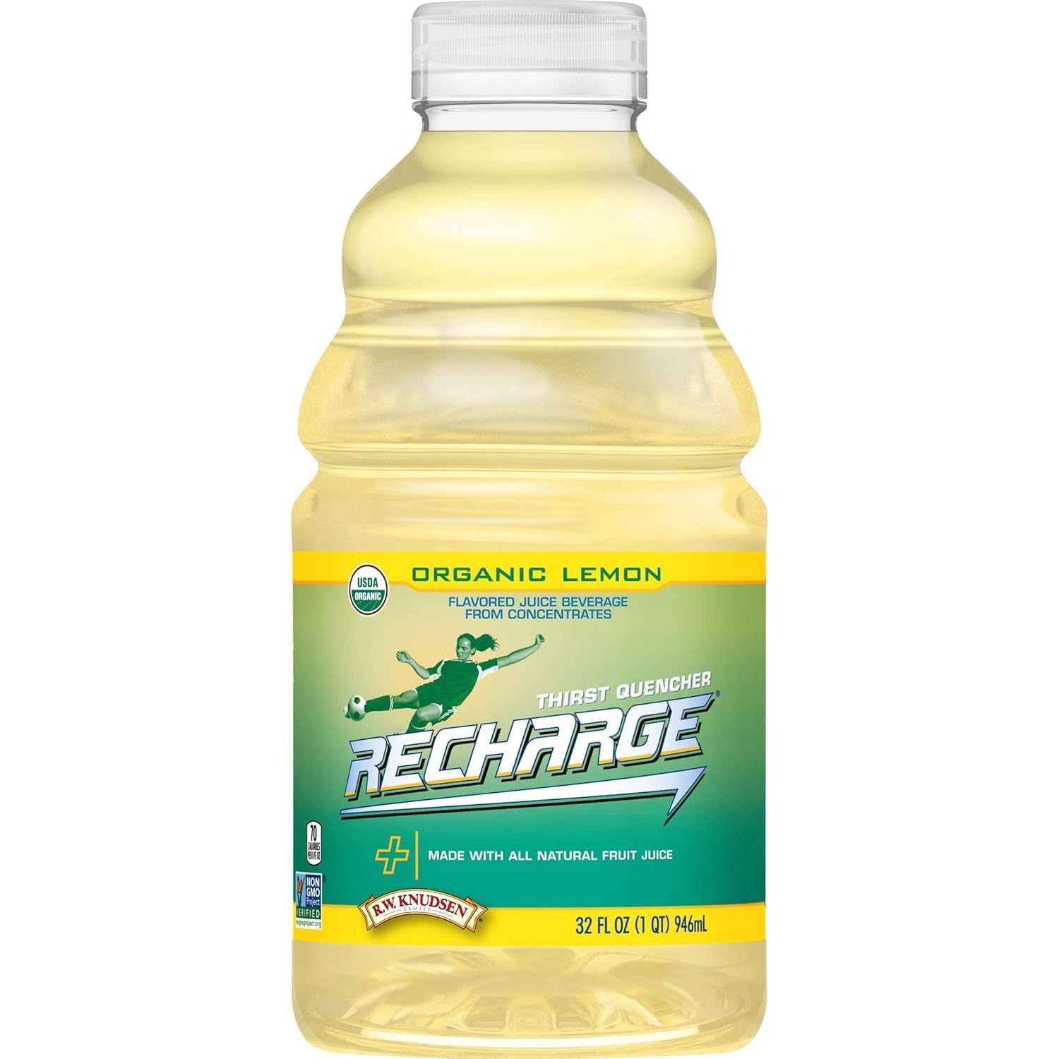 R.W. Knudsen Organic Recharge Lemon, 32-Ounce Packages (Pack Of 12)