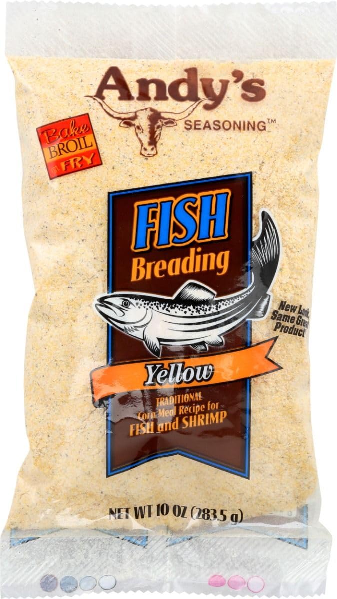 Andy's seasoning, Yellow fish breading for excellent tasting fish and shrimp 10 oz Bag(Pack of 2)
