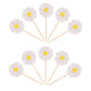 Ephlyn Daisy Cupcake Toppers - 24 Pcs Flower Cake Decorations, 1.7x4.7, White, Paper, Model EPH-2022-145-W