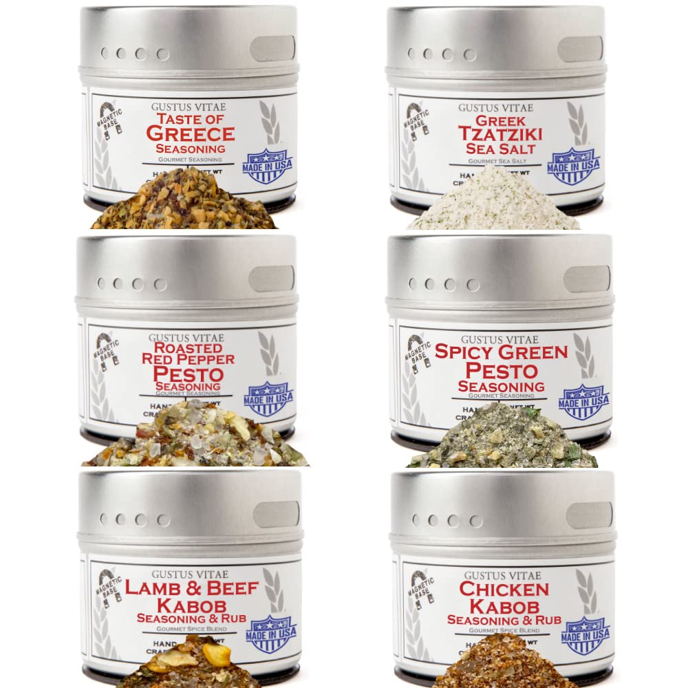 Greek Seasoning Gift Set | Tastes of Greece | Artisanal Spice Blends Six Pack | Non GMO, All Natural | No MSG, Gluten, Soy, Nuts