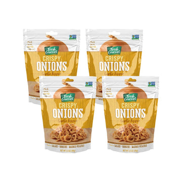 Fresh Gourmet Topping, Crispy Onion Garlic 3.5 Ounce (Pack of 4)