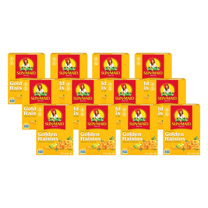 Sun-Maid California Golden Raisins - (12 Pack) 12 oz Sharing-Size Box - Dried Fruit Snack for Lunches, Snacks, and Natural Sweet
