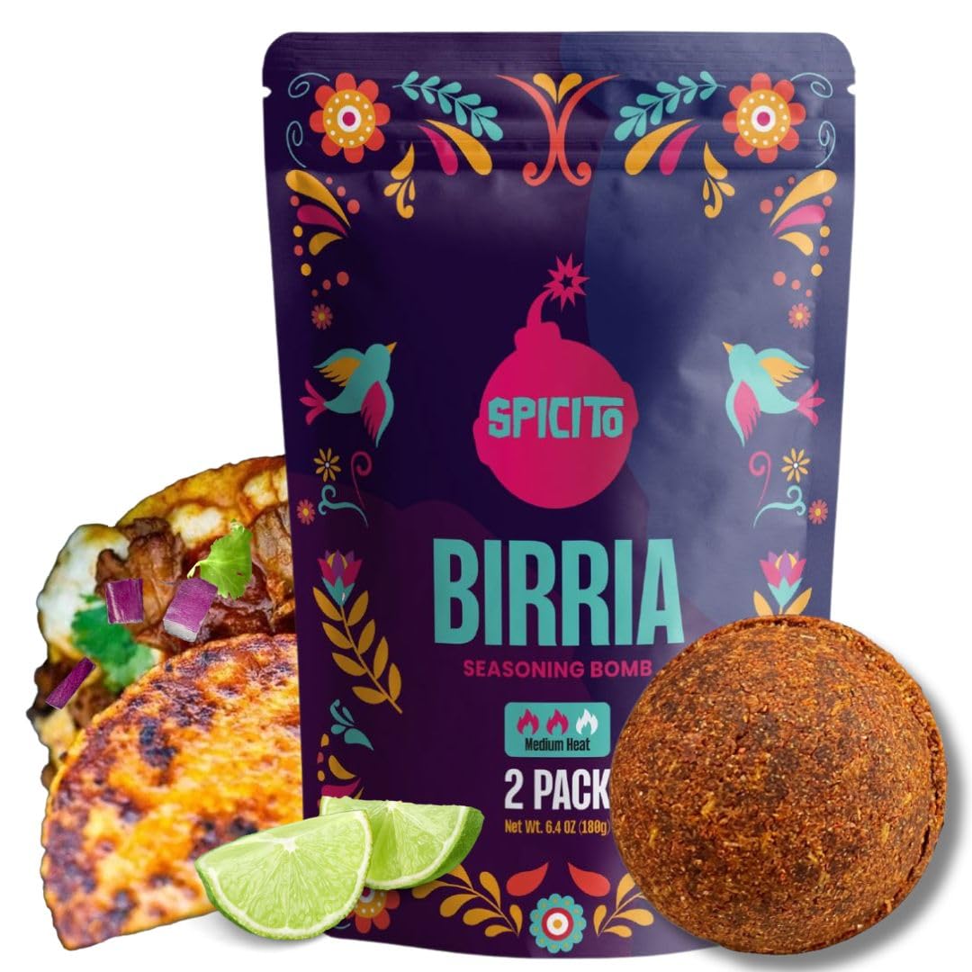 Spicito Birria  S Seasoning 2-Pack - Just Add Water & Meat For Easy Cooking, Authentic Mexican Spices. Ideal For Stove Top, Slow Cooker, Pressure Cooker