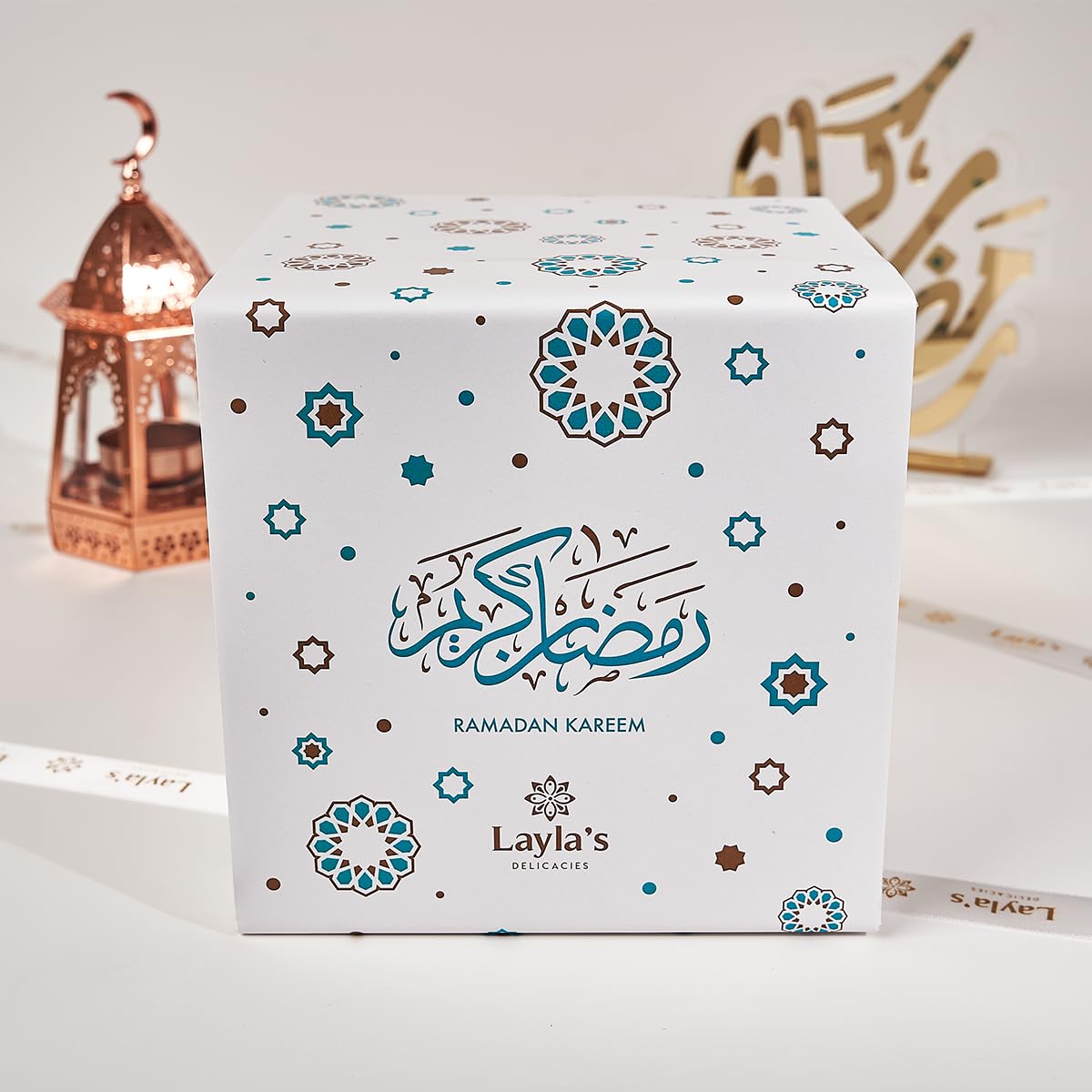 Laylas Delicacies Mediterranean Treats Gift Box For Ramadan Mubarak - Handmade Healthy Mixed Nutty Flavors Pastries - Halal, Veg