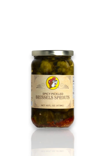 Buc-ee's Pickles - Pickled Garlic, Okra, Green Beans, Beets Brussel Sprouts, Asparagus, Quail Eggs and More (Spicy Pickled Bruss