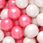 1 Inch Gumballs for Gumball Machin, Celebration Chewing Gum Balls (2 Pound, Baby Girl Mix (Shimmer Bright Pink & White))