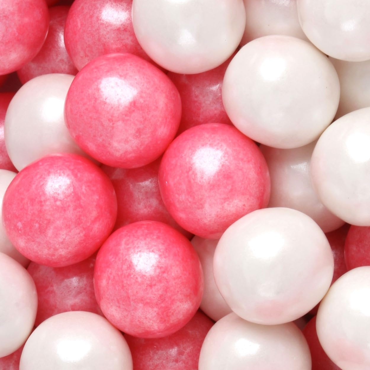1 Inch Gumballs for Gumball Machin, Celebration Chewing Gum Balls (2 Pound, Baby Girl Mix (Shimmer Bright Pink & White))