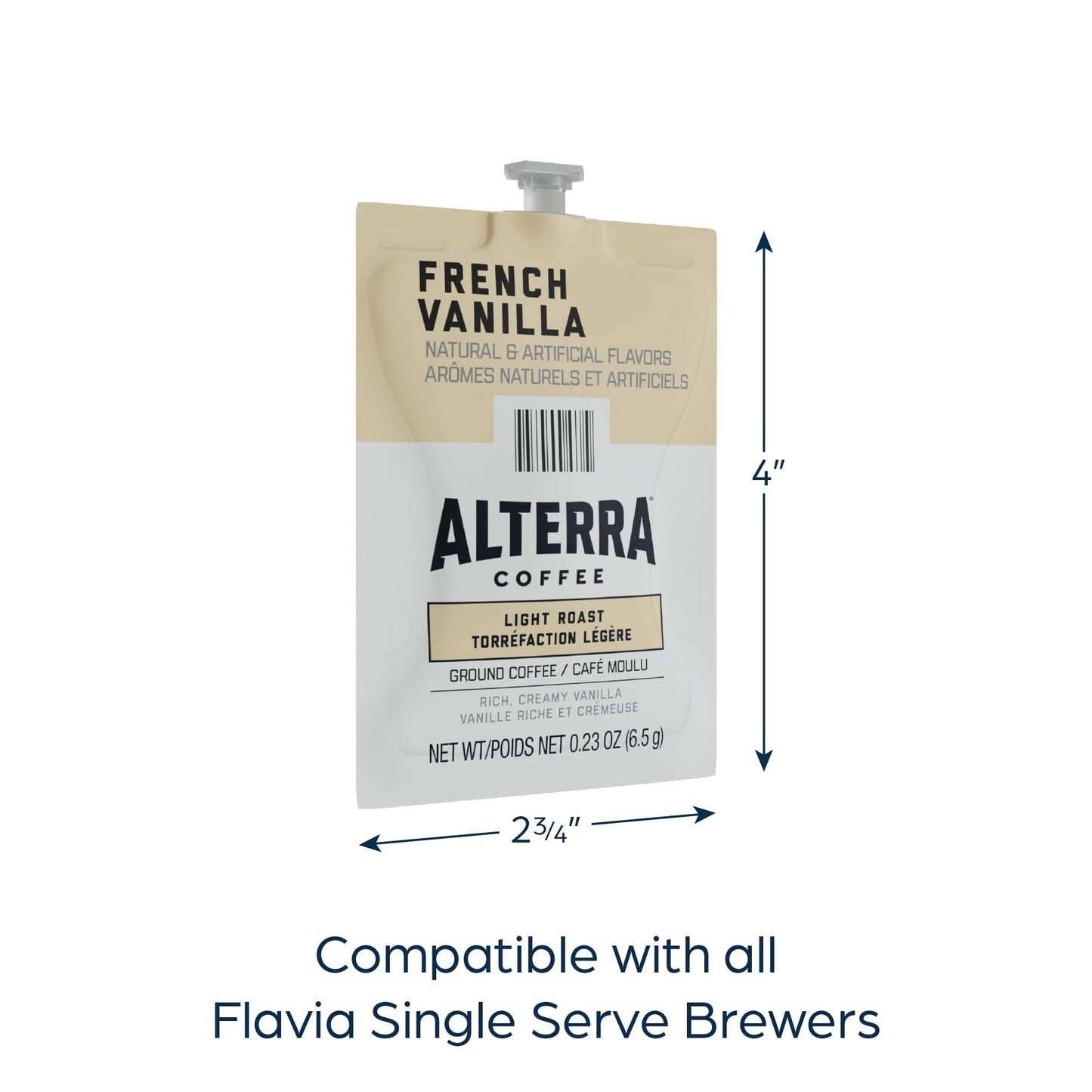 Flavia Coffee Freshpacks, French Vanilla, Light Roast, 4 Count (Pack of 5), Model A183, Coffee Color, Case of 100