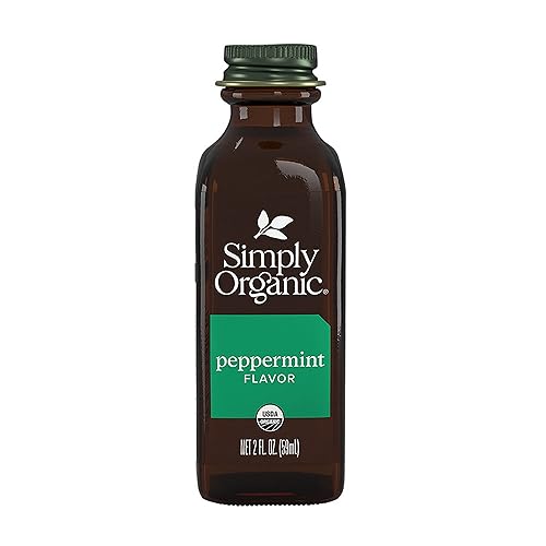 Simply Organic Peppermint Flavor, 2 Ounce Glass Jar, Non-Alcoholic, Great For Baking, Coffee And More
