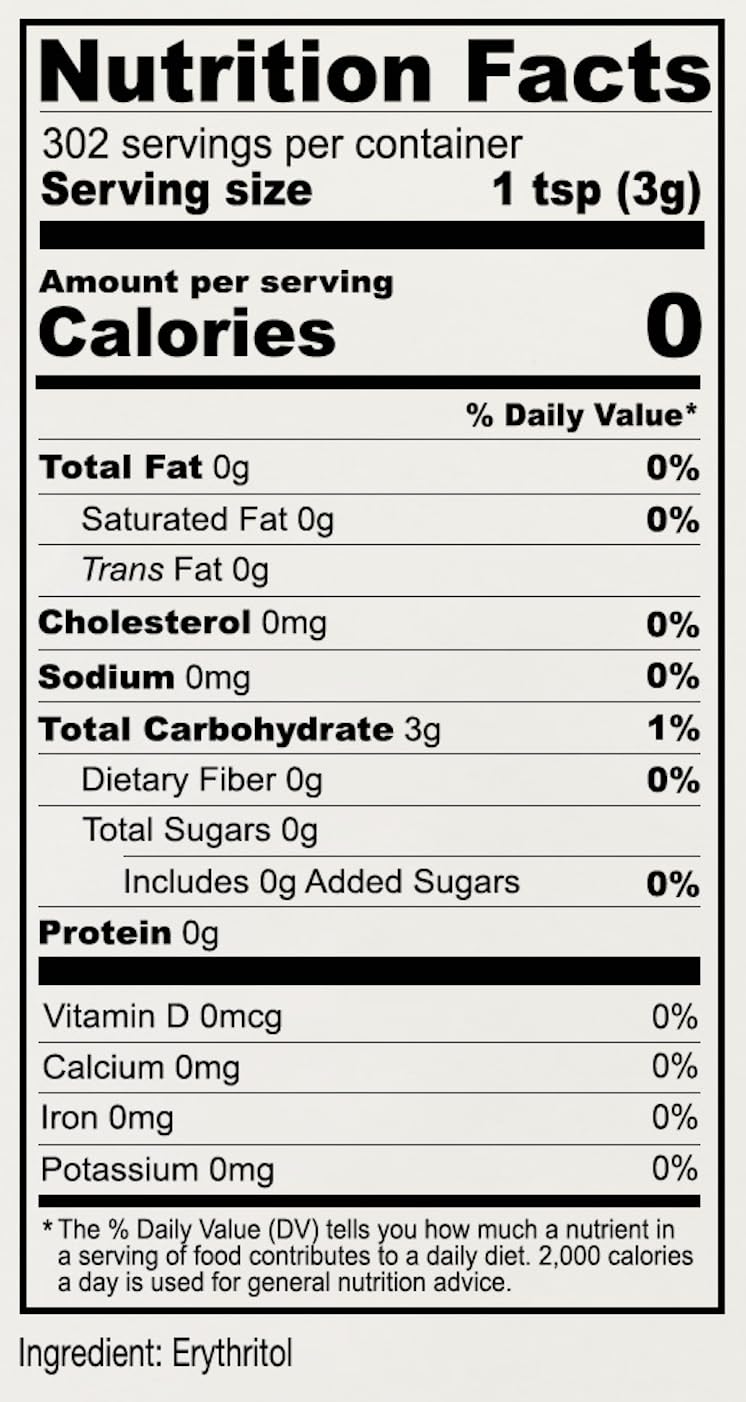 Anthonys Erythritol Powder Sweetener, Non GMO, Zero Calorie, 32 Ounce