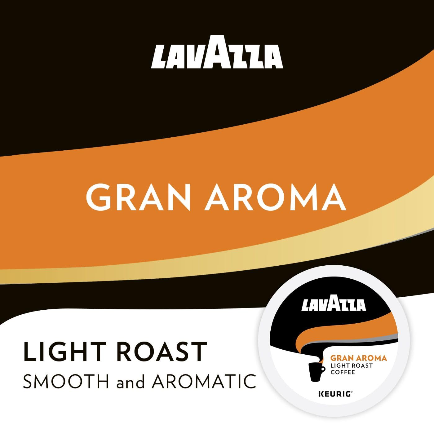 Lavazza Costiera Gran Aroma Light Roast Coffee, 60-Count K-Cup Pods (6 Packs of 10), Orange